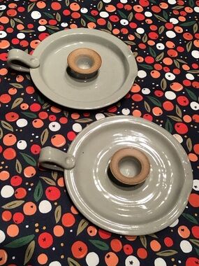 Studio pottery candle holders